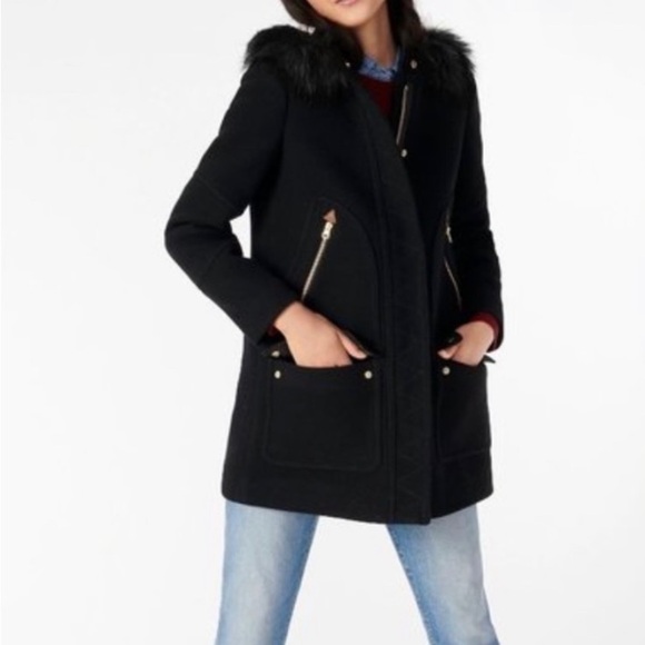 J. Crew Wool Blend Chateau Parka in Black Size 00P - Picture 13 of 13